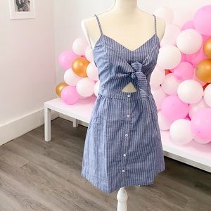 Blue striped bow dress 🐬